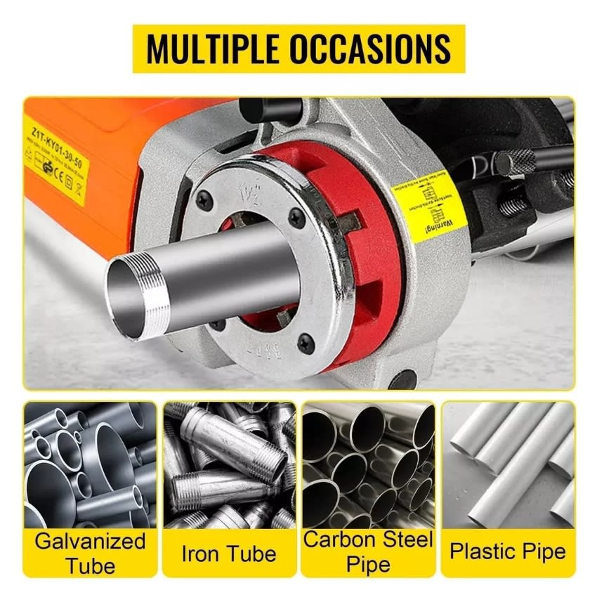 Roscadora De Tuberías Eléctrica Portátil 1400w, 220V ,1/2 -2''  Npt (1075A)4