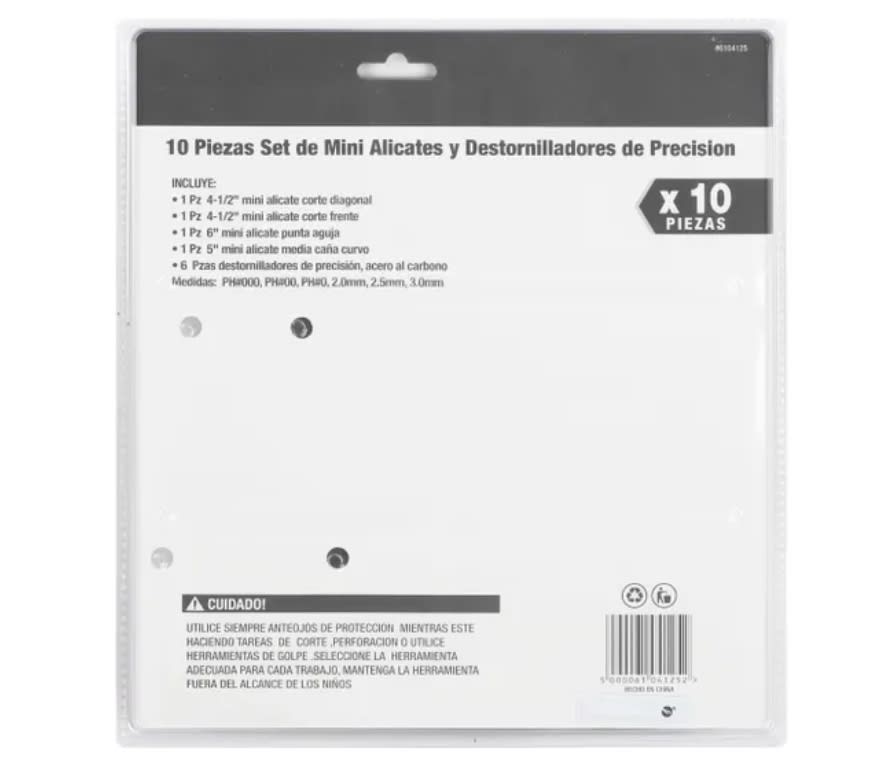 JUEGO DE 4 ALICATES MINI Y 6 DESTORNILL. DE PRECISION PARA ELECTRICISTAS. 10 PZS. (6104125)2