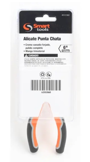 ALICATE PUNTA PLANA 6'' PULIDO CR/V M/ TRIMATERIAL (6101060)1
