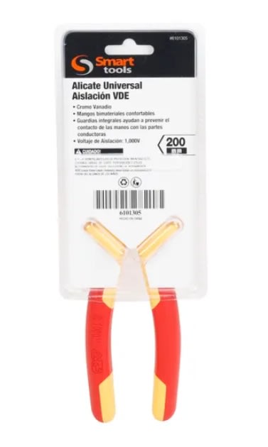 ALICATE UNIV. 8'' (200 MM.) AISLADO VDE 1000 V. NIQUELADO CR/V (6101305)1