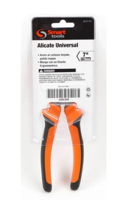 ALICATE UNIVERSAL 7'' PULIDO.  ACERO CARBONO.  M/ BIMATERIAL (6101105)1
