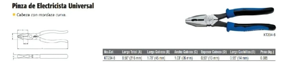 Alicate Universal De 8''  Electrico (kt204-8)1