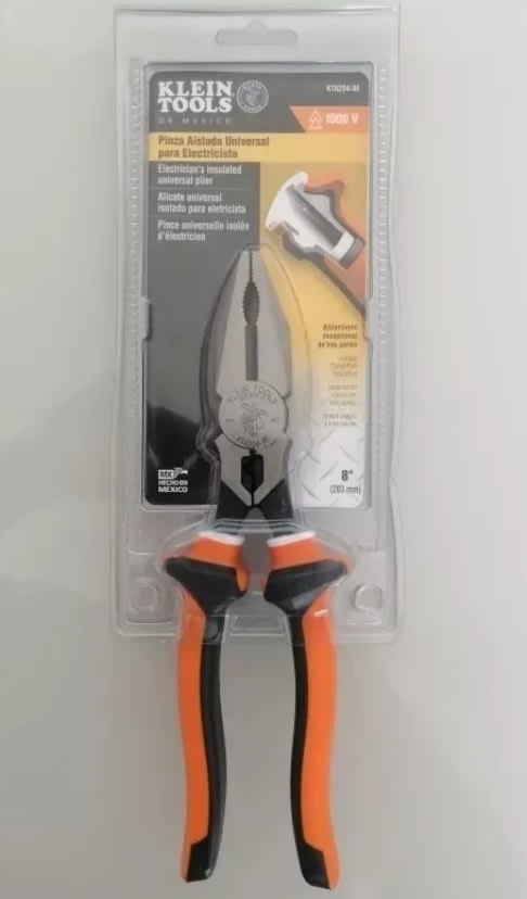ALICATE UNIVERSAL DE  8'' CON AISLACION DIELECTRICA PARA 1000 V. (KTA204-8E)2