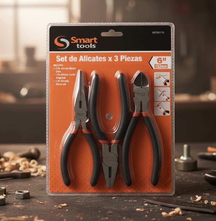 JUEGO DE ALICATES DE 3 PZS. 6'' (6104110)2