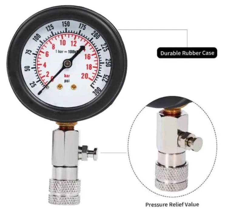 Juego De  Compresimetro Bencinero 300 Psi (908g1)4
