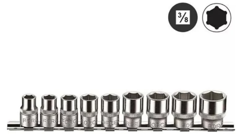Juego De Dados Hexagonales 3/8'' De 9-19 Mm 9 Piezas (3093)2