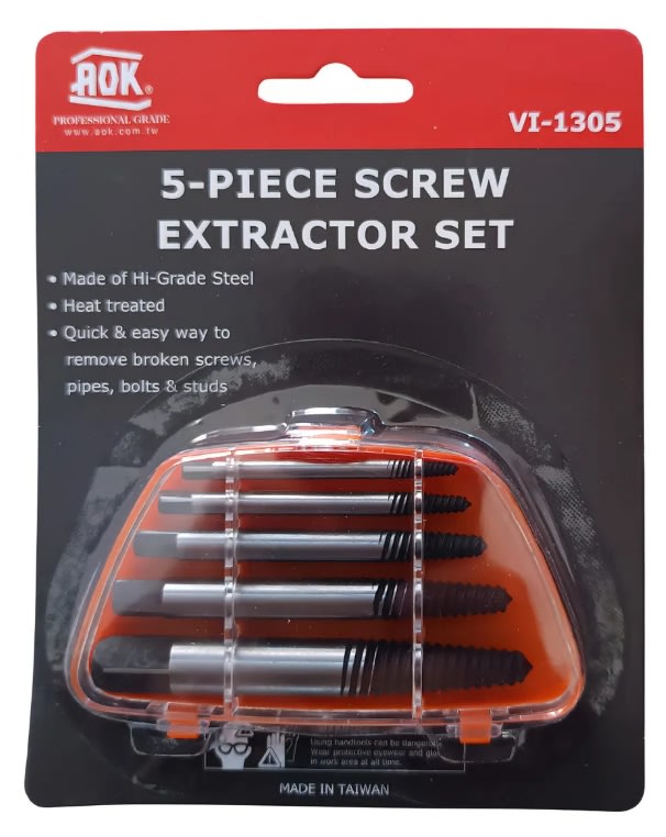 JUEGO DE EXTRACTORES DE PERNO 5 PIEZAS 1/8''-3/4''6