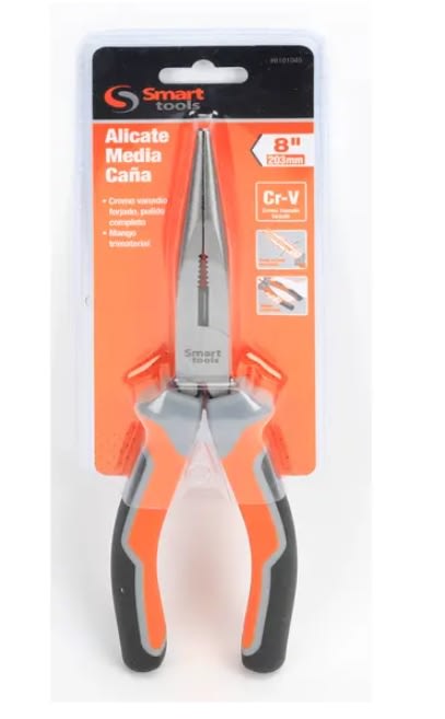 ALICATE DE PUNTA 8'' PULIDO CR/V MANGO TRIMATERIAL (6101045)2