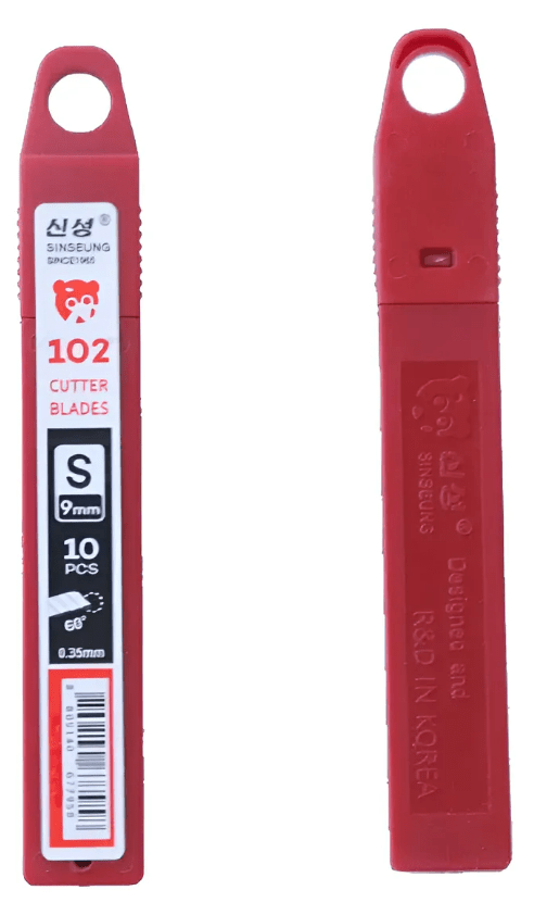 REPUESTOS CUCHILLO CORTANTE CUTTER 60° HOJA DE 9MM PACK DE 10UN S102, SINSEUNG KOREA2