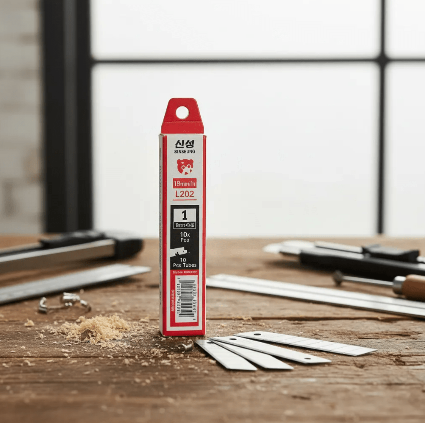 PEPUESTOS CUCHILLO CORTANTE CUTTER HEAVY DUTY 60° DE 18 MM PACK 10UN, L202 SINSEUNG KOREA3