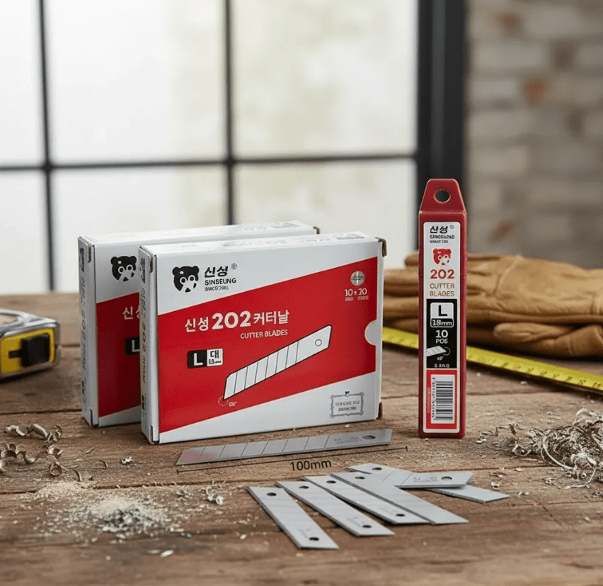 PEPUESTOS CUCHILLO CORTANTE CUTTER HEAVY DUTY 60° DE 18 MM PACK 10UN, L202 SINSEUNG KOREA4