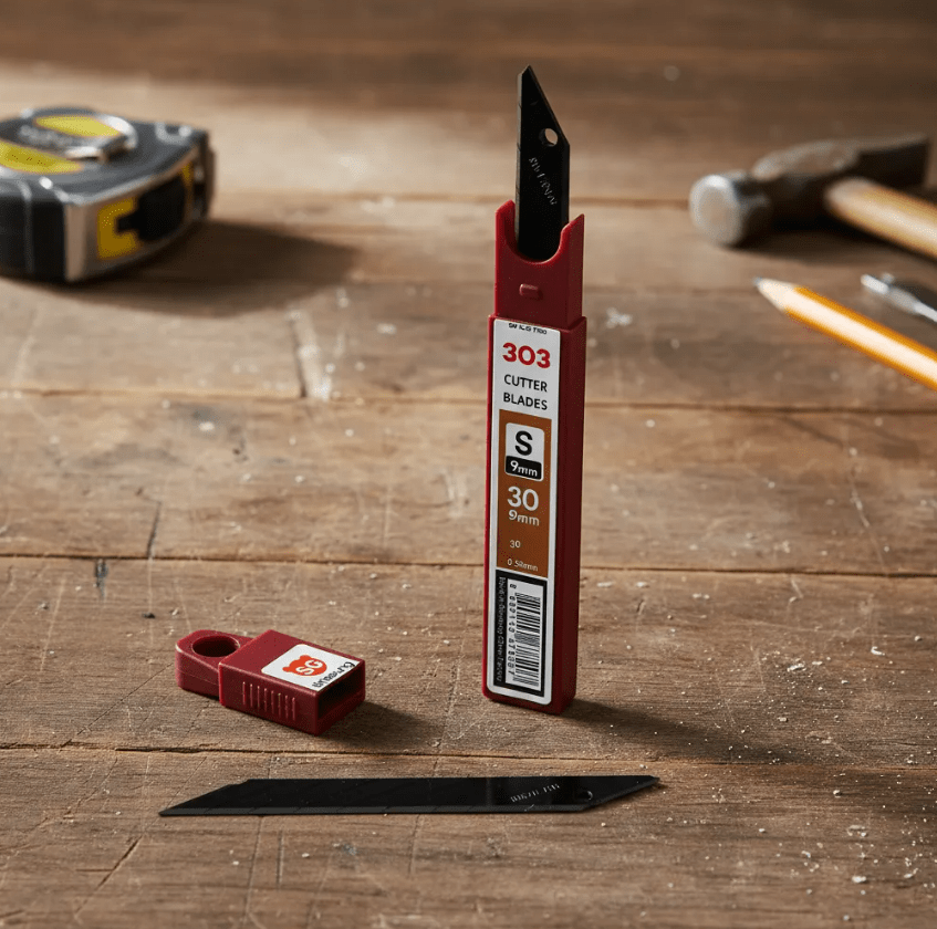 REPUESTOS CUTTER BLACK DE ALTA PRECISIÓN 9MM (SNAP-OFF) PACK 10 UN, S303 SINSEUNG KOREA3