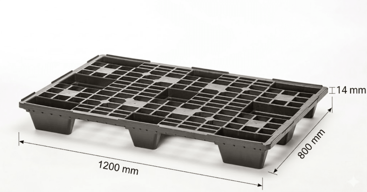 PALLET PLÁSTICO DE 9 TACOS 120X80X14 CM(1 UNIDAD)3