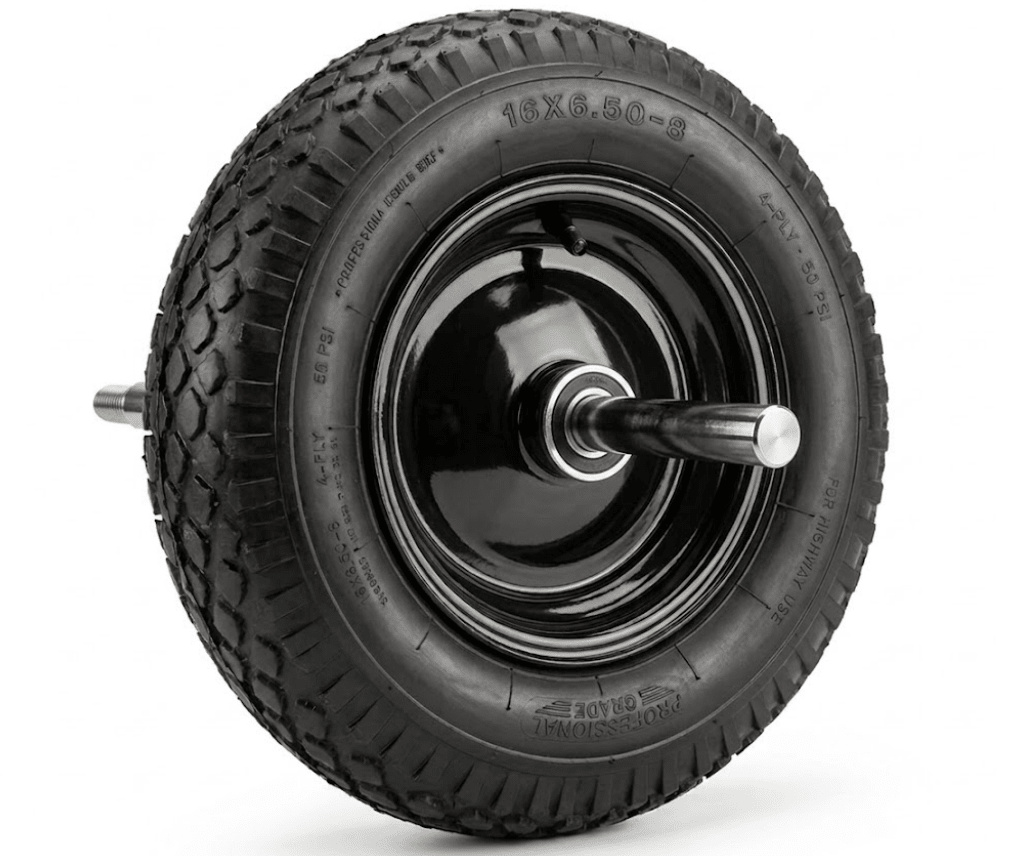 RUEDA INFLABLE PARA CARRETILLA CON EJE 350X80 MM1