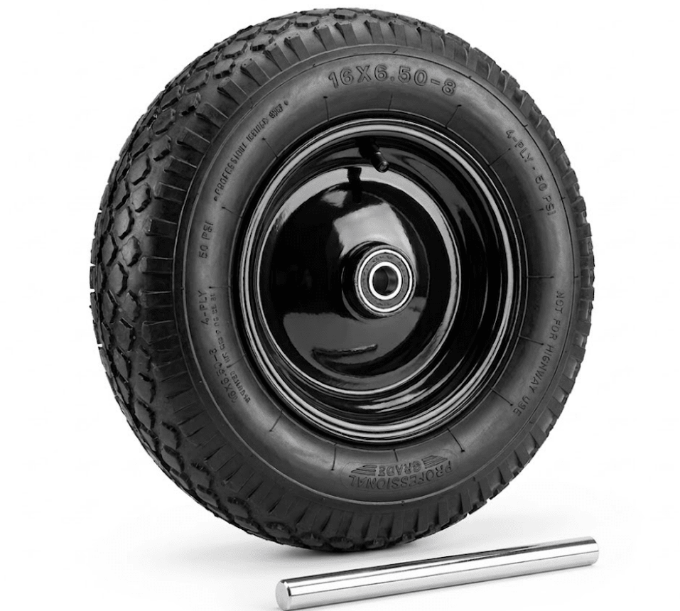 RUEDA INFLABLE PARA CARRETILLA CON EJE 350X80 MM2