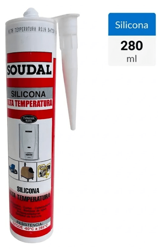 SILICONA ACETICA ROJA ALTA TEMPERATURA GASKET SEAL  280 ML (147303), SOUDAL1