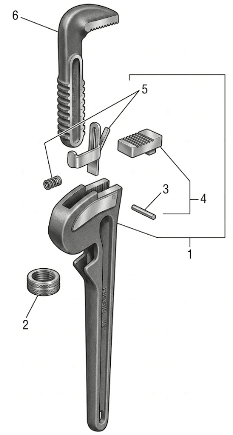MANDIBULA DE TALON INFERIOR PARA LLAVE STILLSON 18” (31675), RIDGID3