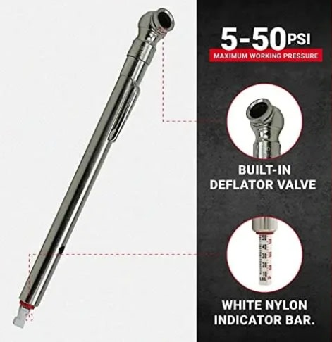 MEDIDOR DE PRESION PARA NEUMATICOS TRACTOR. 5 - 50 PSI (S-928)4