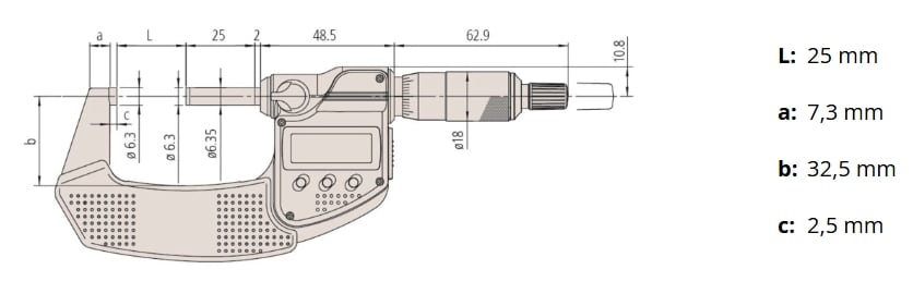 MICROMETRO EXT. DIGITAL  25-50 MM/PULG. (293-341)4