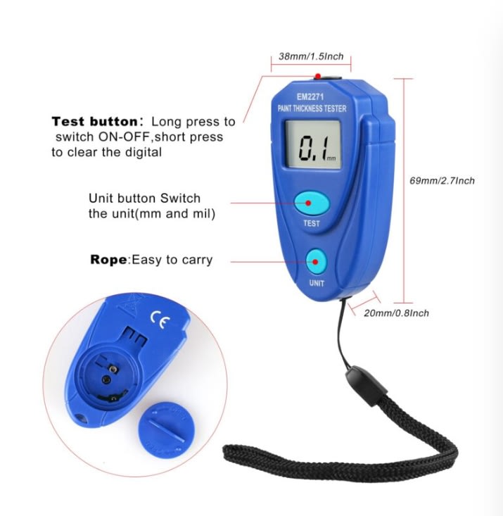 MEDIDOR DIGITAL DE CAPAS DE PINTURA Y DE PLASTICO MAGNETICO (EM2271)3