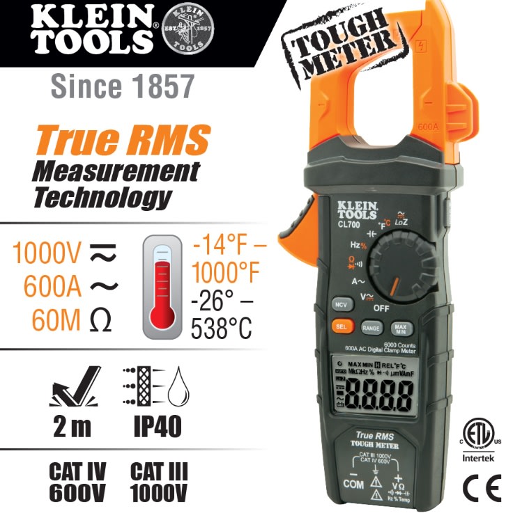 Amperimetro Digital De Tenaza 600a Ac (cl700)1