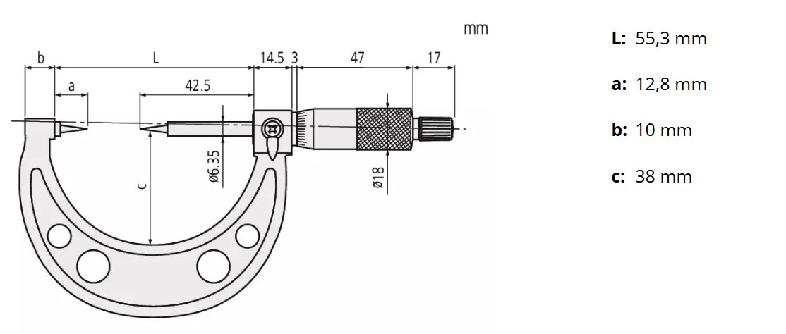MICROMETRO EXTERIOR DE  0  A 25 MM. (122-101)2
