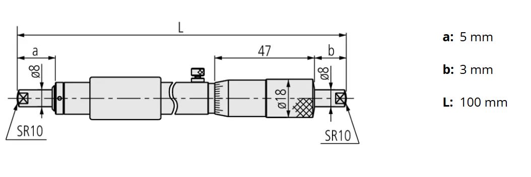 MICROMETRO INTERIOR 100 A 125 MM (133-145)2