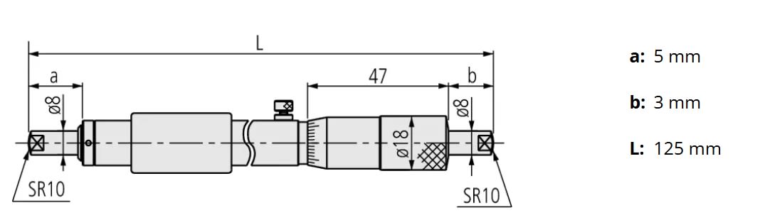 MICROMETRO INTERIOR 125 A 150 MM. (133-146)2