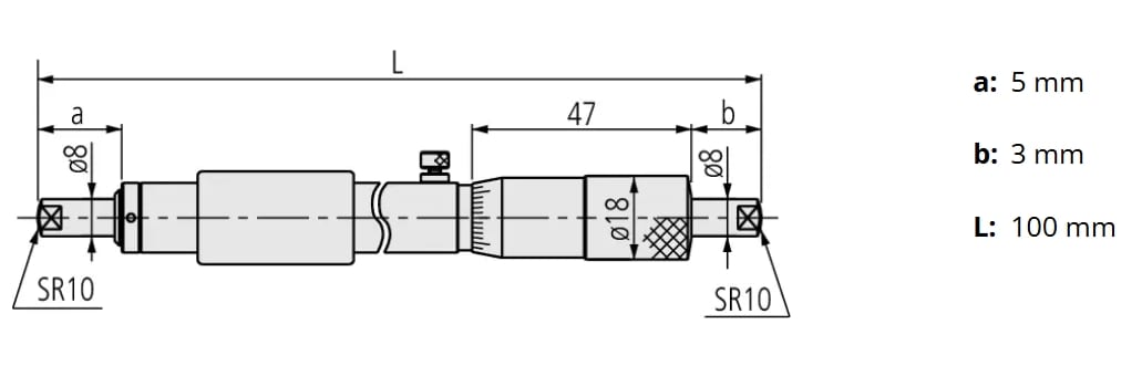 MICROMETRO INTERIOR 4'' A 5'' (133-225)2