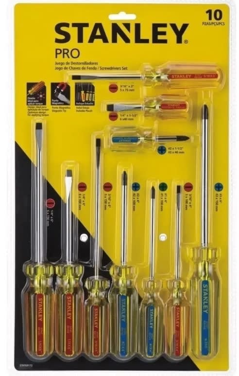 Juego Destornillador 10pzs Punta Magnética (69-172)1