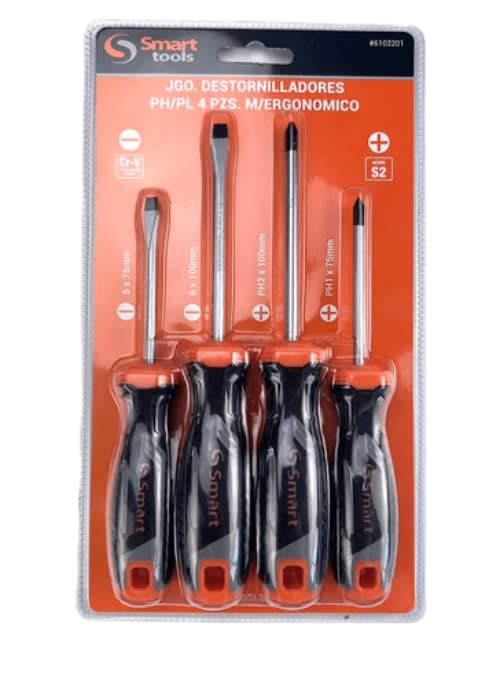 JUEGO DESTORNILLADORES 2PH/2PL  4 PZS. MANGO ERGONOMICO (6102201)3