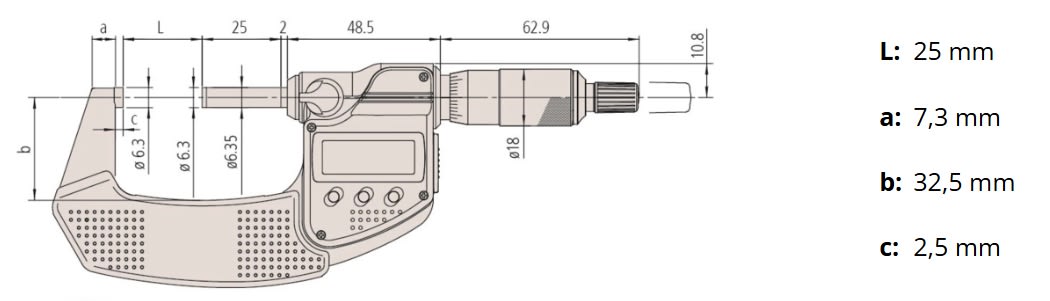 MICROMETRO EXTERIOR 25-50MM/PLG. CON SALIDA (293-331)5