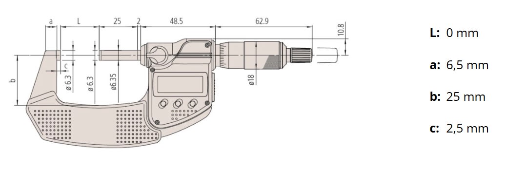 MICROMETRO EXTERIOR DIGITAL RANGO 0-1'' (293-340)5