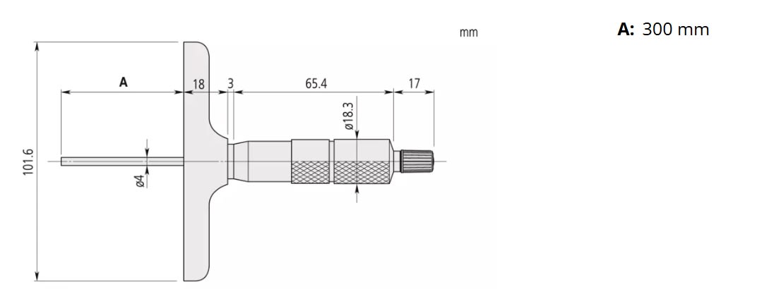 MICROMETRO PARA PROFUNDIDAD 0-300 MM (100 MM) (129-153)4