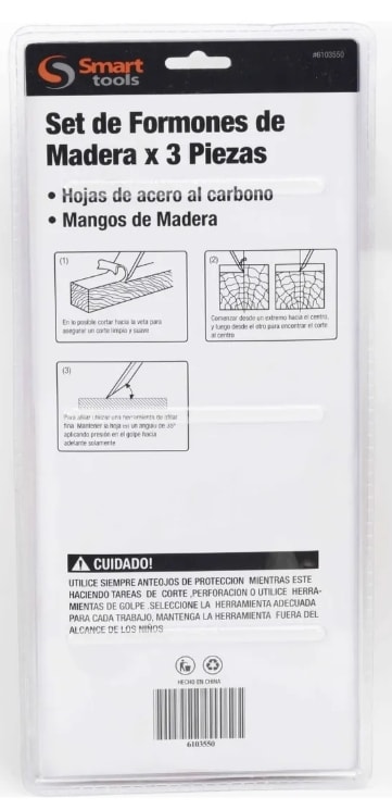 JUEGO FORMONES 3 PZS. DE 1/2''-3/4''-1'' MANGO MADERA (6103550)3