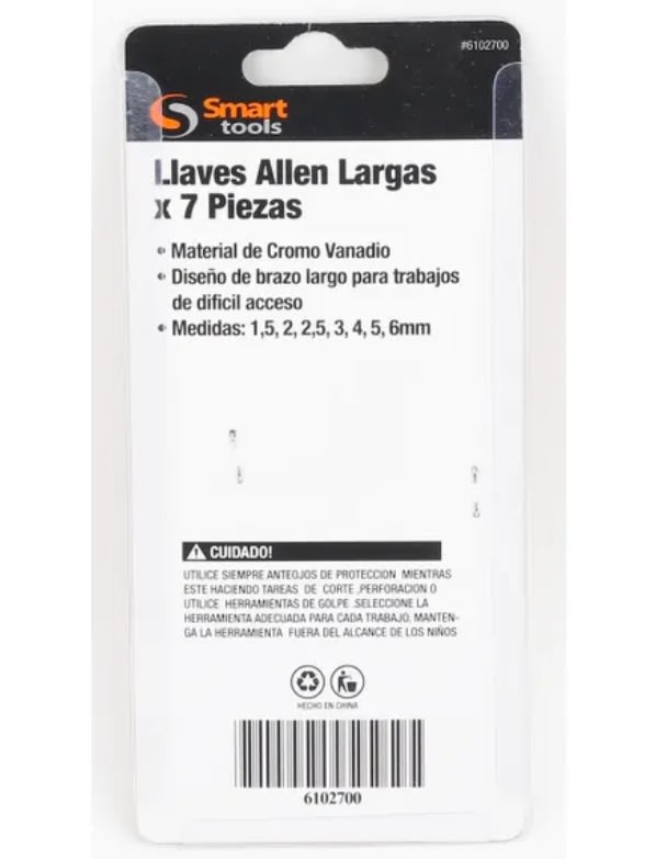 Juego Llaves Allen Largas De 7 Piezas 1.5 A 6mm2
