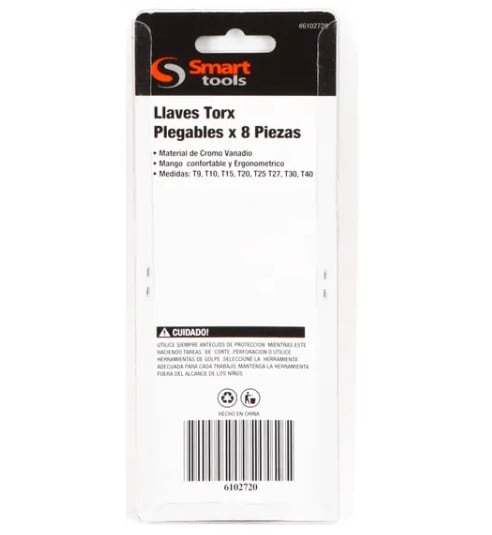 JUEGO LLAVES TORX PLEGABLES DE 8 PZS. DE T9 A T40 (6102720)3