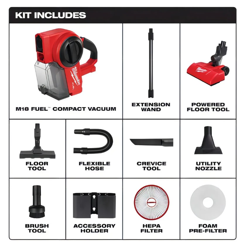 Aspiradora Compacta M18 Fuel 1 Litro 0940-20 Color Rojo5