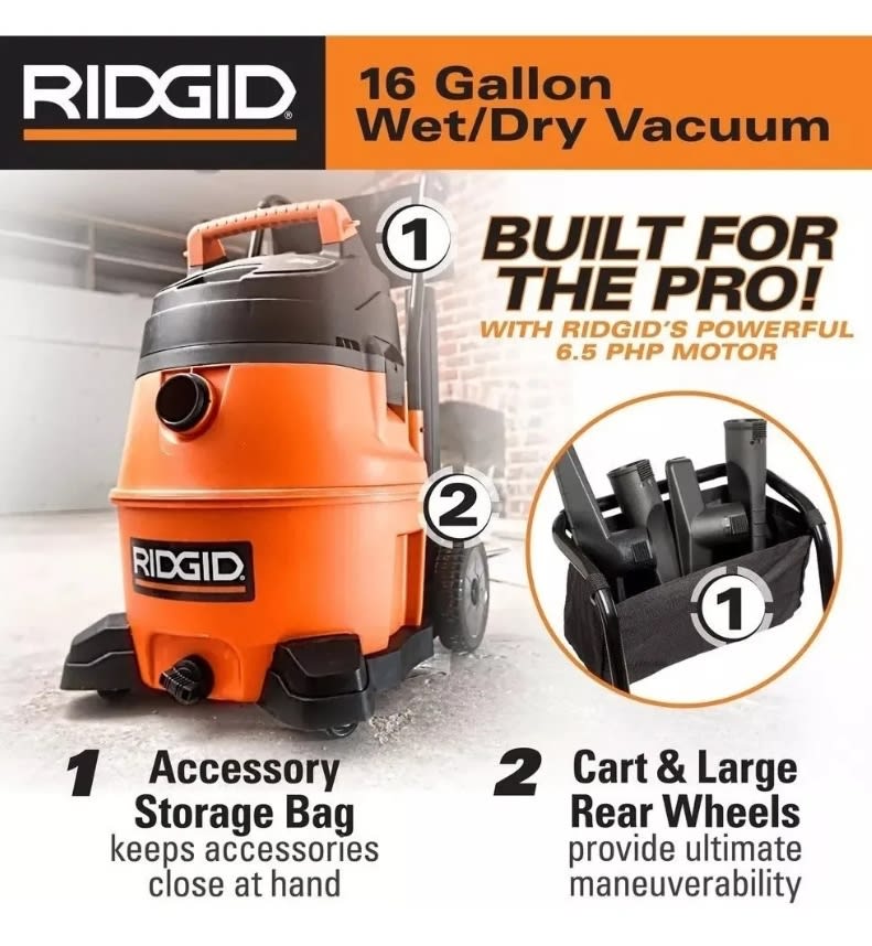 Aspiradora Sólidos Y Líquidos 60 Lt. 6.5 Hp (wd1855)3