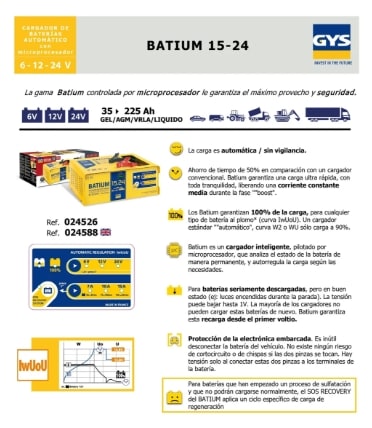 Cargador Baterias Automatico Batium 15.24 (024526)2