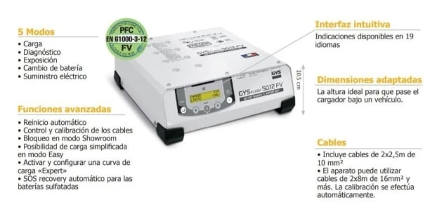 Cargador Baterias Gysflash 50.12 Hf Fv (026056) 2