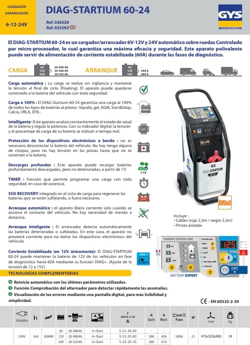 CARGADOR/PARTIDOR DIAG-STARTIUM 60-24 (026520)2