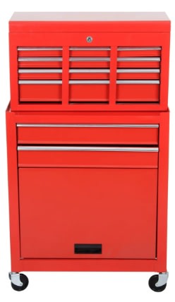 Caja para herramientas metálico, carro y Gabinete insertables de 8 Cajones.3