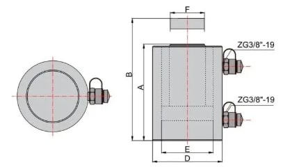 Cilindro Hidráulico 50T x 300mm Doble Efecto (hhyg50300s)5