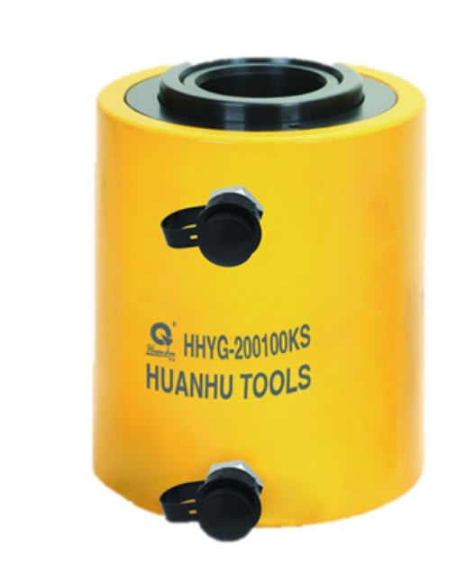 CILINDRO HIDRAULICO HUECO  DE 100T X 100MM DE CARRERA DOBLE EFECTO (HHYG-100100KS)1