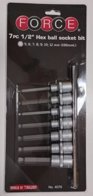 Juego Dados Hexagonales Allen 5-12mm 7 Piezas L/bola (4076)4