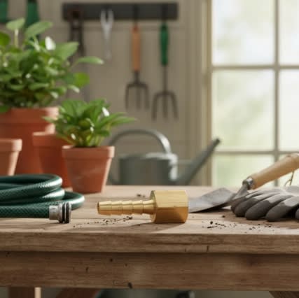 Conector Latón De Manguera 1/4'' H.h 1/4'' Npt (605)4