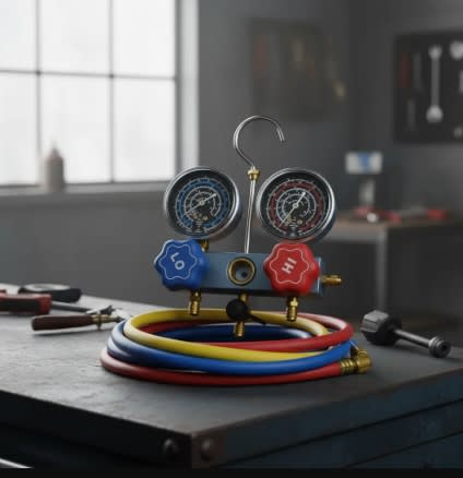 Manómetro  Latón Y Colector De Refrigeración (9g4106)3