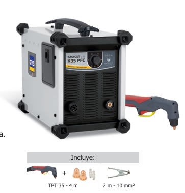 CORTADOR PLASMA C/COMPRESOR CUTTER 35KF. 220V + KIT 039964 (031036)3