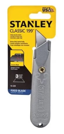 CUCHILLA PARA TRABAJO PESADO #199.  M/ DE ALUMINIO. INCLUYE 3 HOJAS. (10-209)2